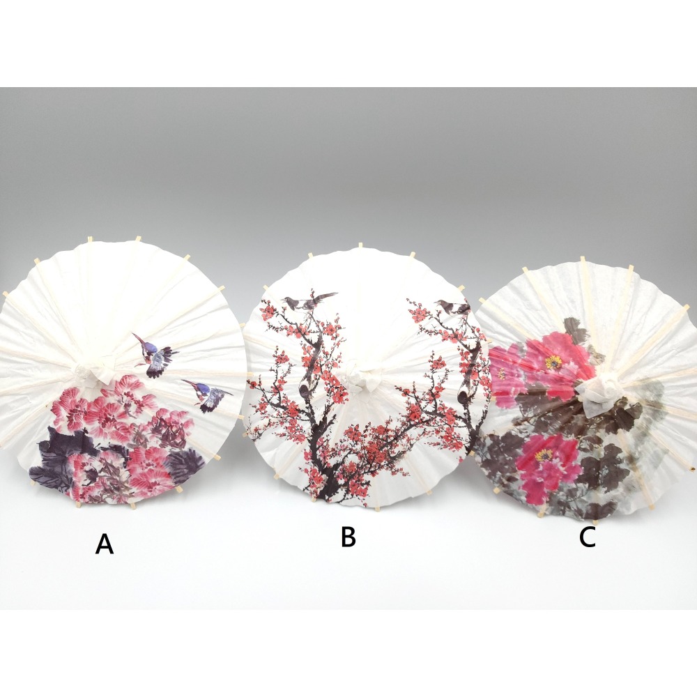 彩繪紙傘 空白紙傘 紙傘 直徑15cm 棉紙傘 彩繪傘 日式紙傘 工藝傘-規格圖3