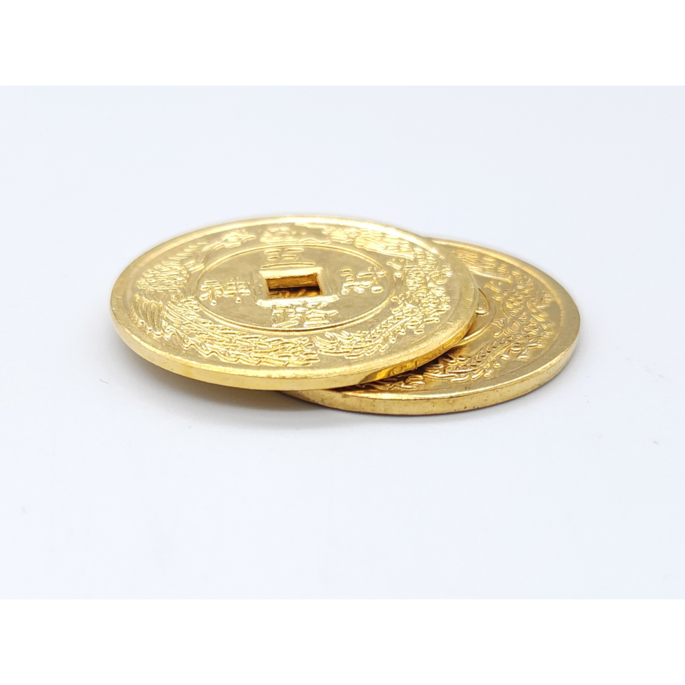 五路財神 乾隆通寶 招財錢 銅錢 銅幣 古錢 3.5cm 金色.古銅色 買10送1-細節圖4