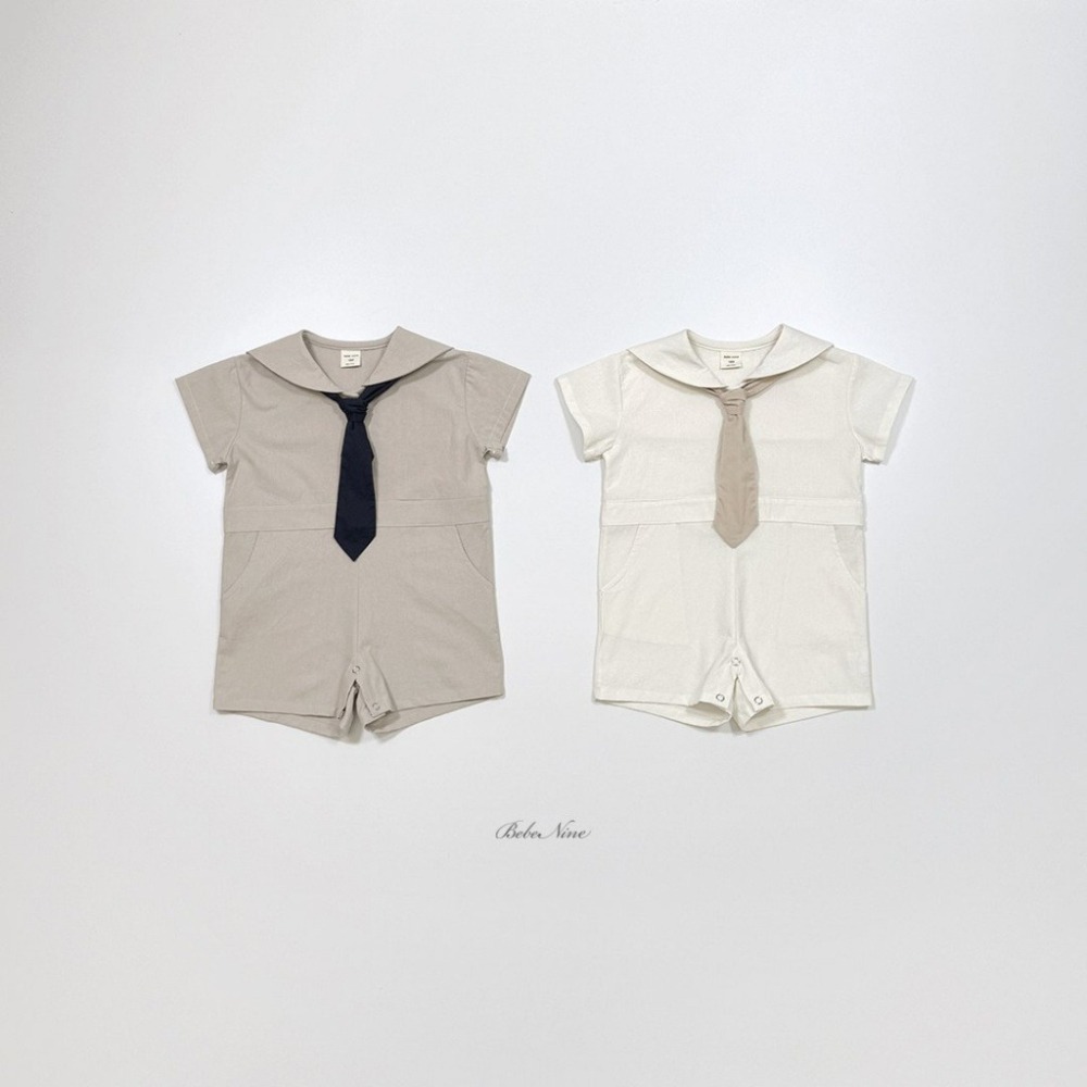 Bebe nine學院風連身爬服-細節圖3