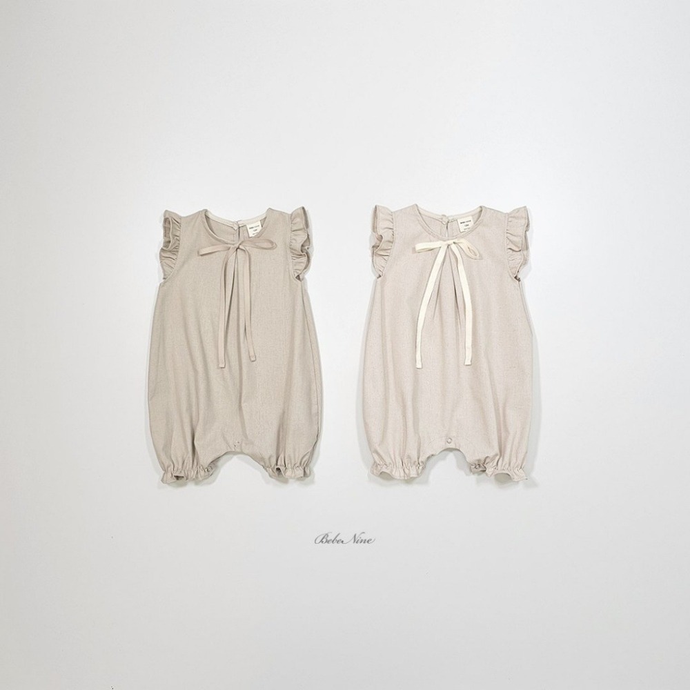 Bebe nine荷葉邊綁帶連身爬服-細節圖2