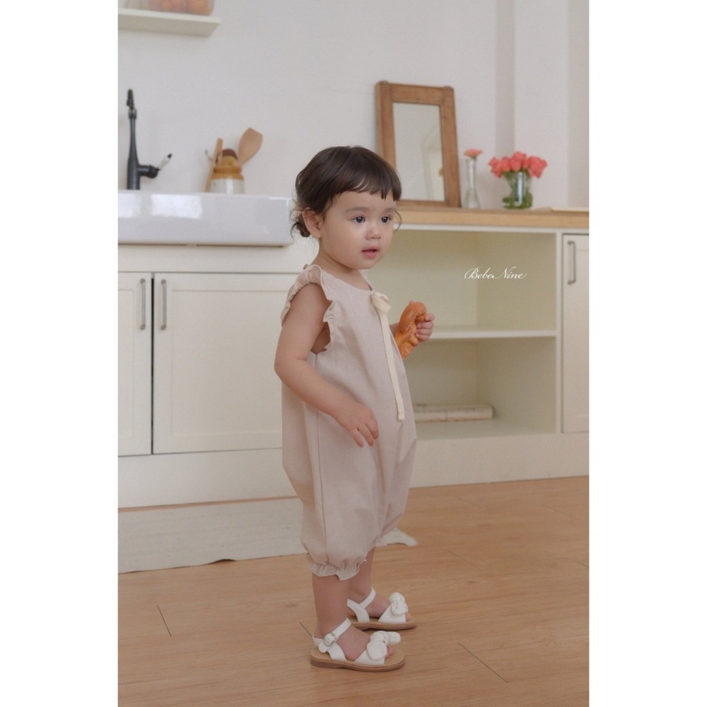 Bebe nine荷葉邊綁帶連身爬服-細節圖4