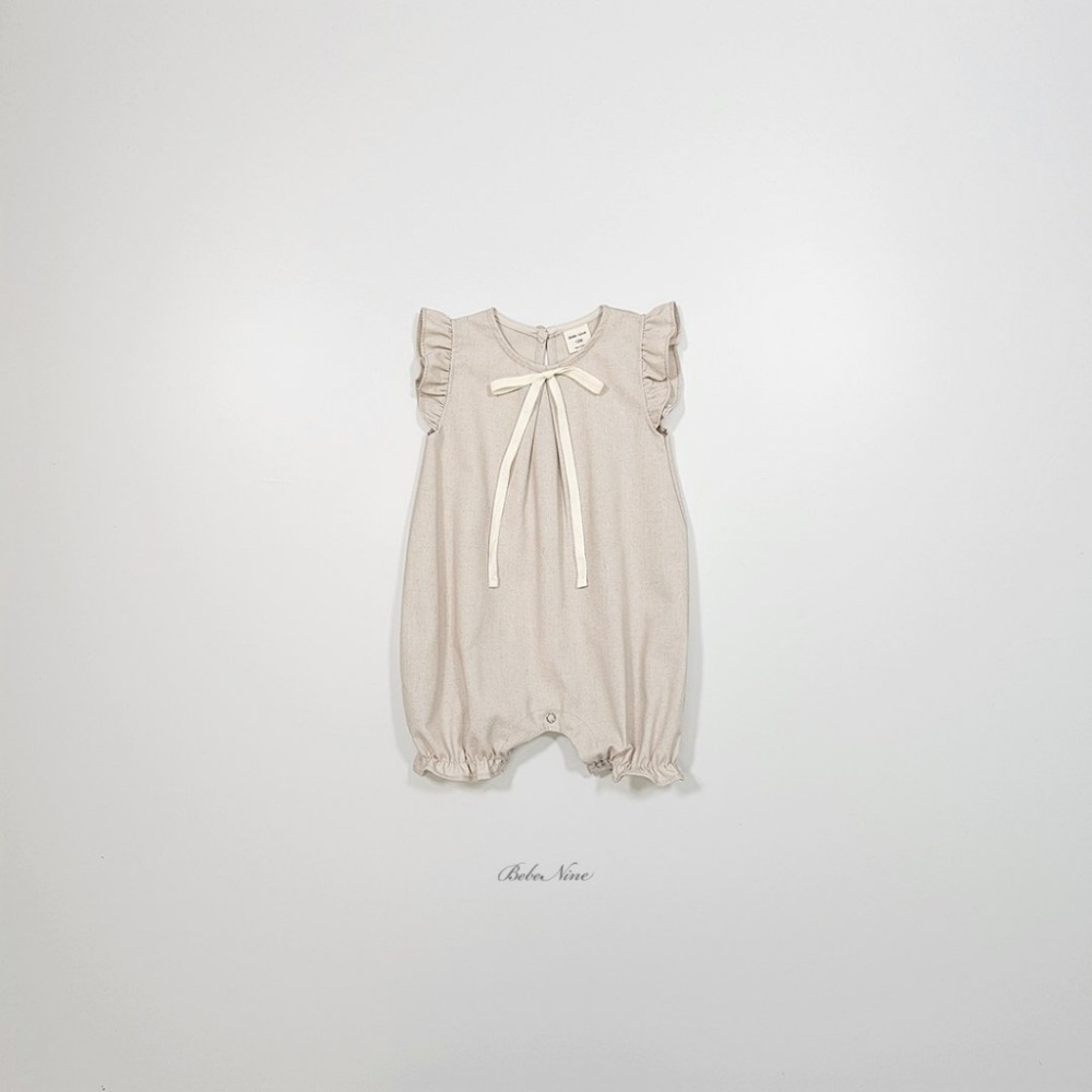 Bebe nine荷葉邊綁帶連身爬服-規格圖4