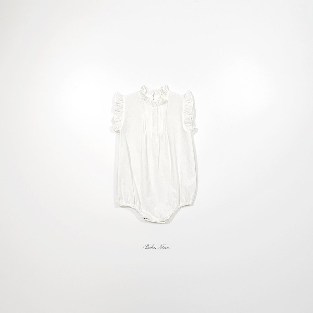 Bebe nine立領荷葉邊包屁衣-規格圖7