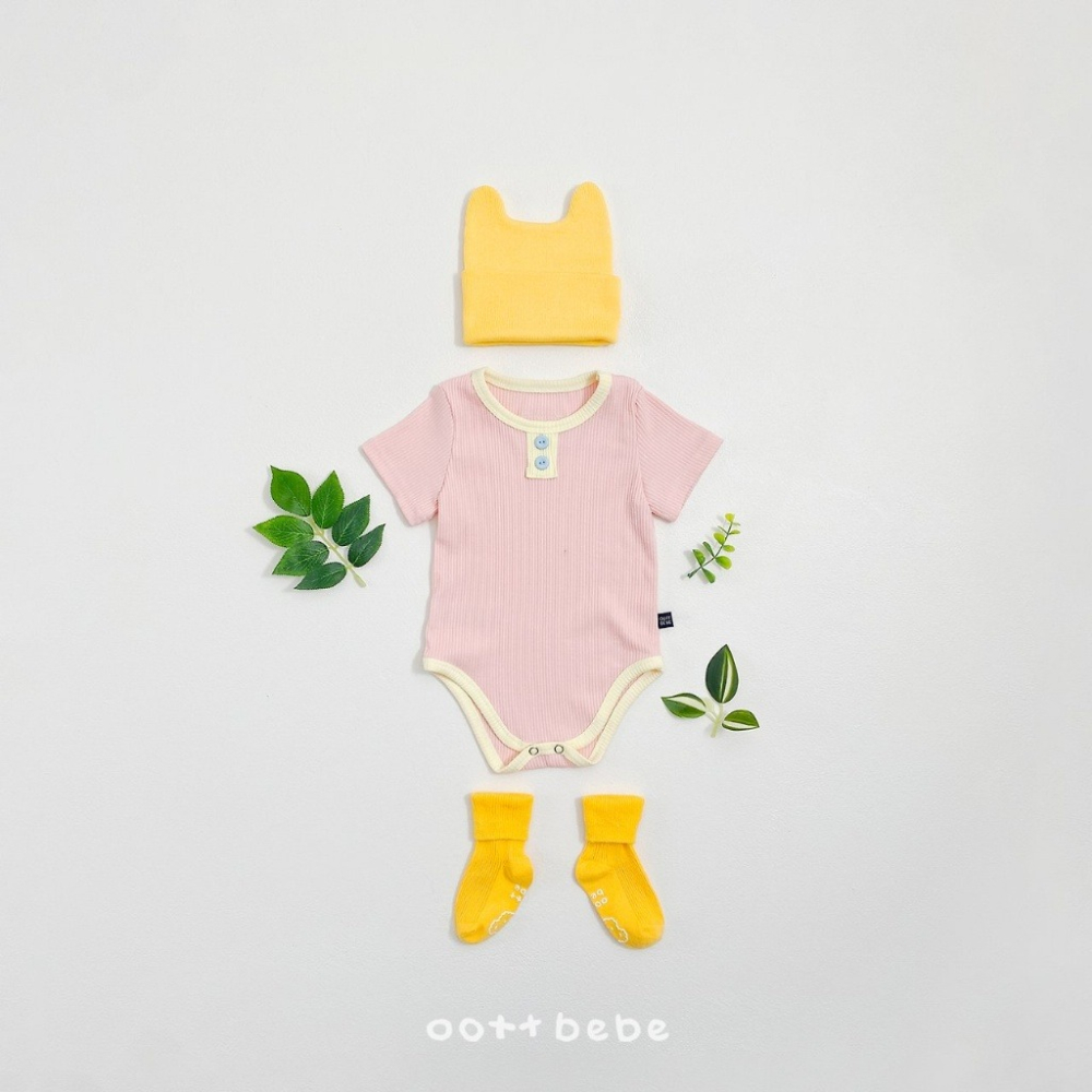 OOTTBEBE 糖果鈕扣羅紋包屁衣-細節圖5