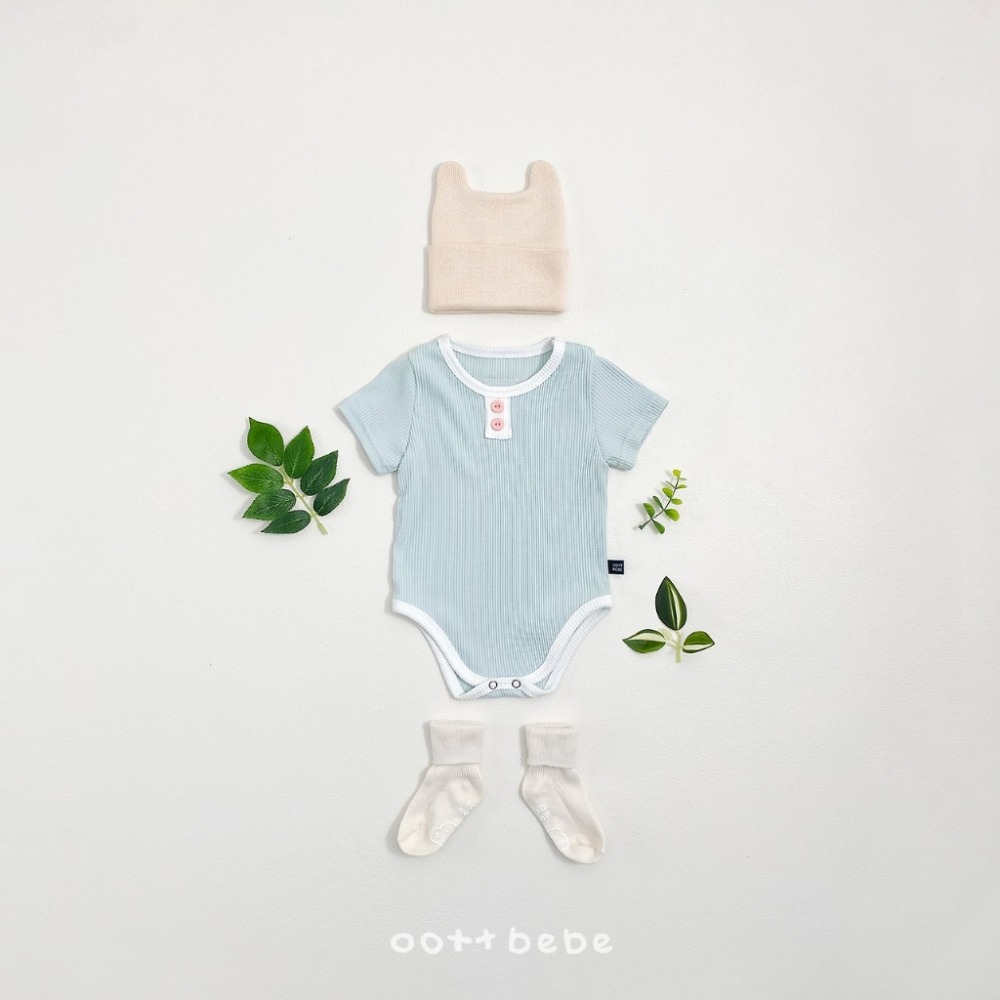 OOTTBEBE 糖果鈕扣羅紋包屁衣-規格圖6