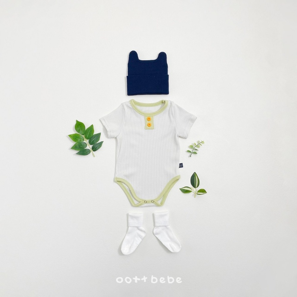 OOTTBEBE 糖果鈕扣羅紋包屁衣-規格圖6