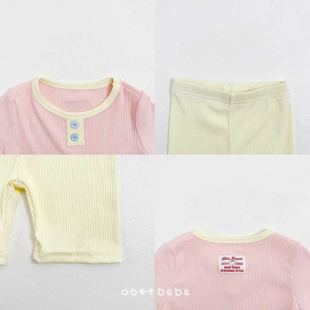 OOTTBEBE 糖果鈕扣羅紋居家服-細節圖2