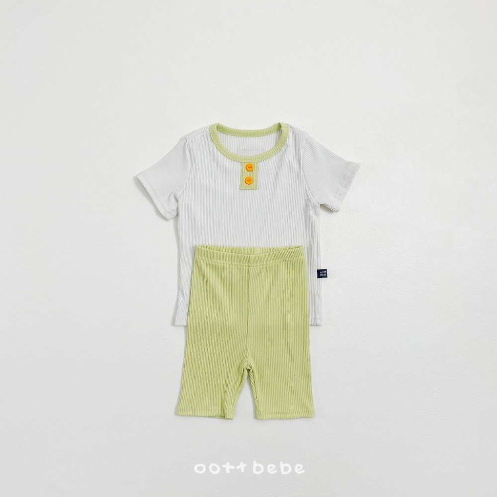 OOTTBEBE 糖果鈕扣羅紋居家服-細節圖3