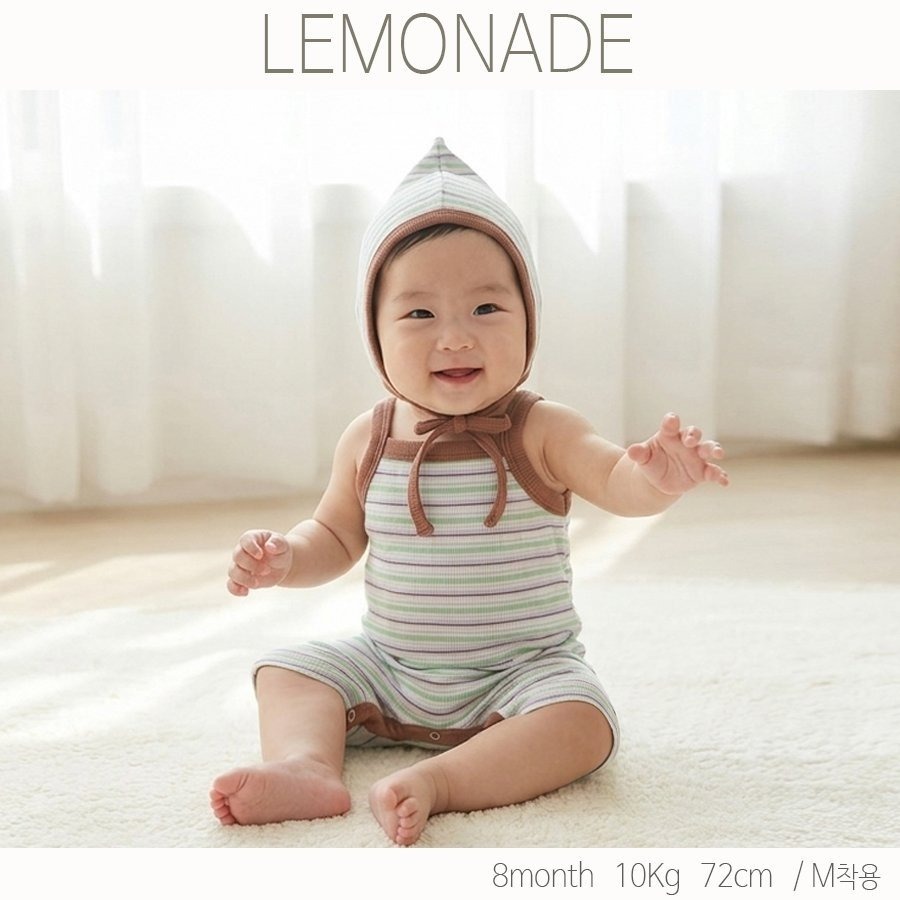 LEMONADE 無袖線條爬服(含帽子)-細節圖3