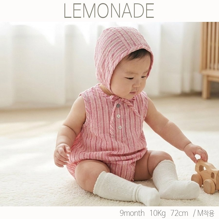 LEMONADE 直條包屁衣(含帽子)-細節圖3