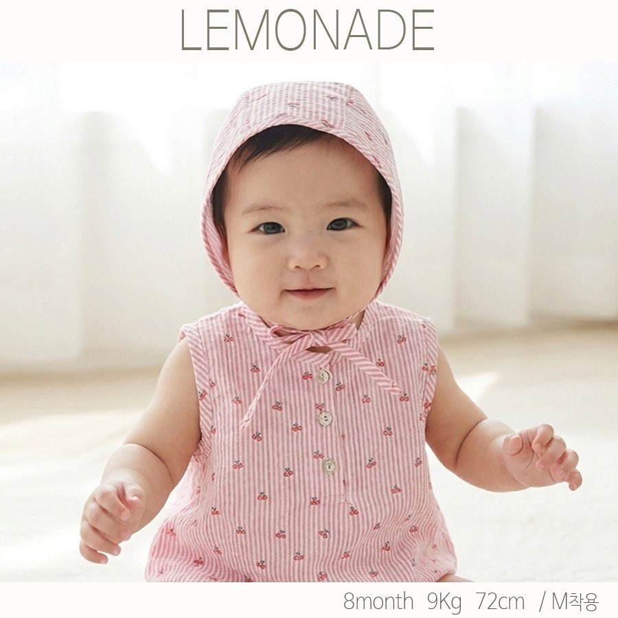 LEMONADE 櫻桃包屁衣套裝(含帽子)-細節圖3
