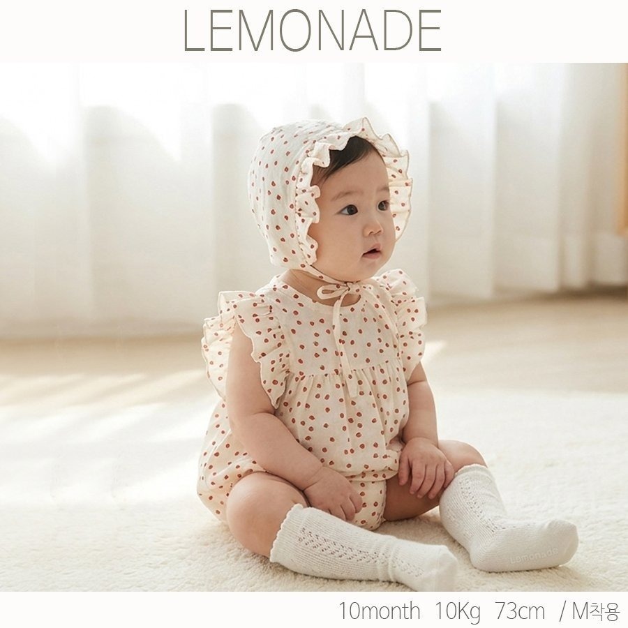 LEMONADE 草莓包屁衣套裝(含帽子)-細節圖3