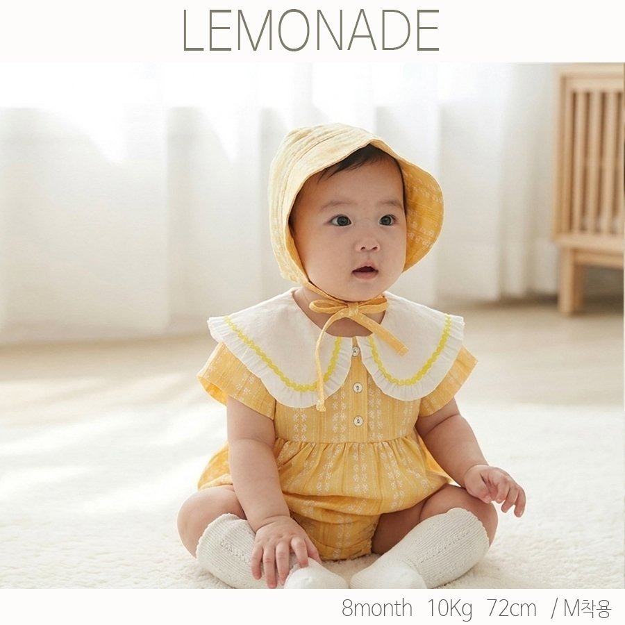 LEMONADE 小花瓣包屁衣套裝(含帽子)-細節圖2