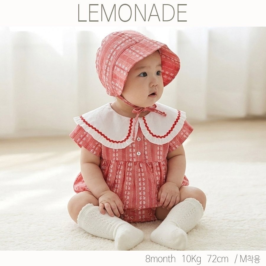 LEMONADE 小花瓣包屁衣套裝(含帽子)-細節圖3