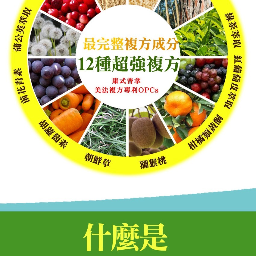 康式普拿-美法複方專利OPCs(60錠) /純天然配方、無咖啡因、青春美麗、健康維持-細節圖7