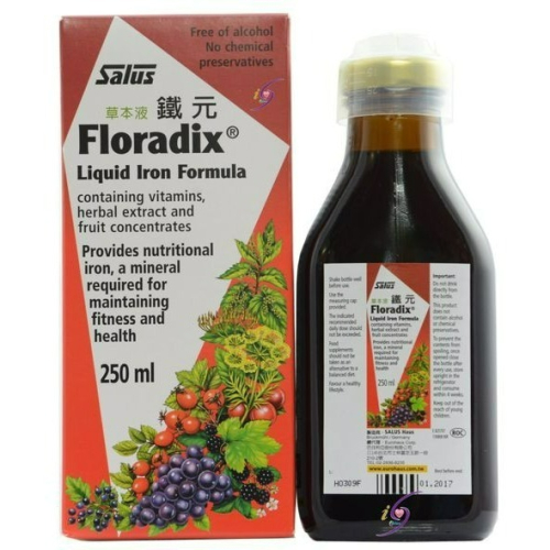 鐵元草本滋補液－－－天然鐵劑Floradix 250ml 六瓶優惠組(臺灣版德國原裝植物鐵劑)