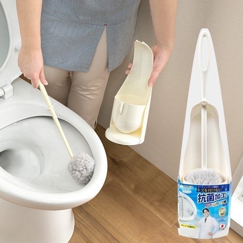 【寶寶王國】日本製【SANKO】抗菌圓頭無死角免洗劑 馬桶刷 (抗菌加工)-細節圖2