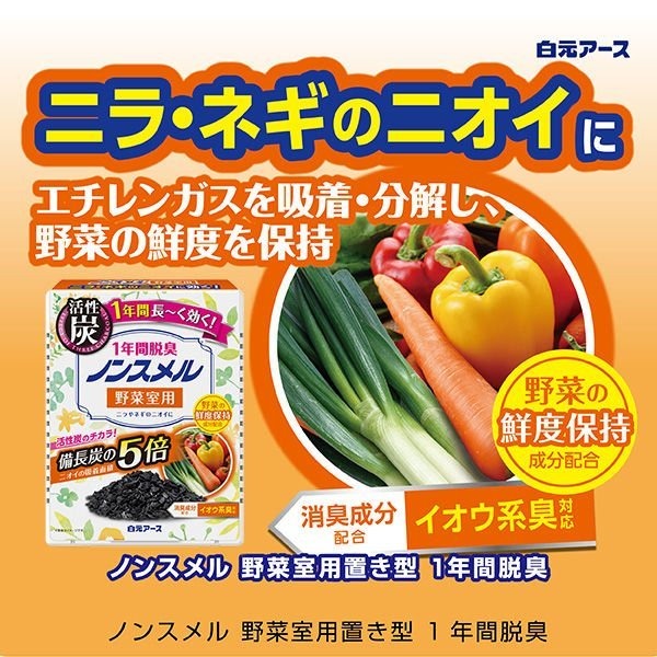 【寶寶王國】日本製【白元】冰箱除臭劑 活性炭 冰箱 脫臭 冷藏室用 蔬菜室用 冷凍庫用-細節圖3