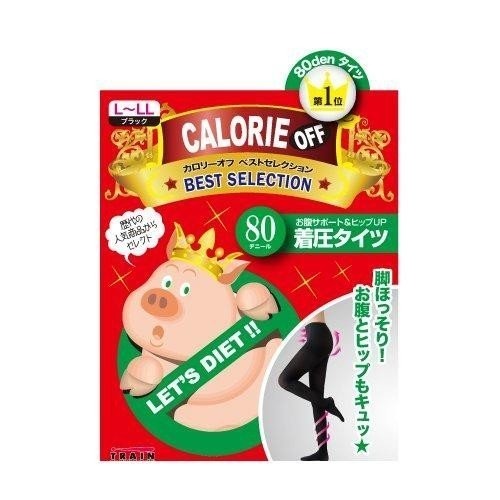 【寶寶王國】日本製【TRAIN】女の欲望 褲襪 裏起毛黑褲襪 CALORIE OFF美腿壓力襪 小豬襪-細節圖3