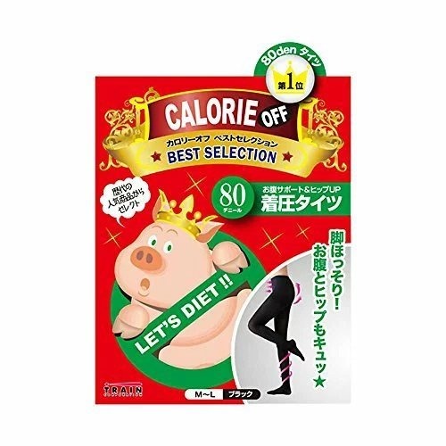【寶寶王國】日本製【TRAIN】女の欲望 褲襪 裏起毛黑褲襪 CALORIE OFF美腿壓力襪 小豬襪-細節圖4