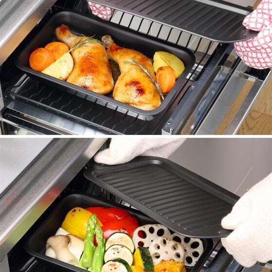 【寶寶王國】日本製【下村企販】不沾鍋深淺烤盤組 不沾鍋烤盤-細節圖3