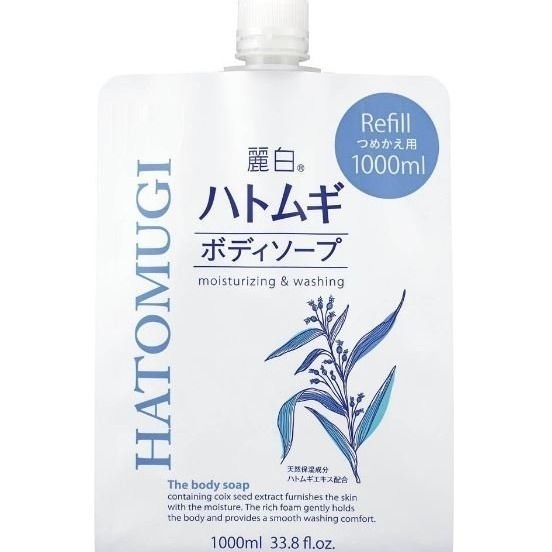 【寶寶王國】日本熊野麗白薏仁保濕沐浴乳 泡沫沐浴乳 補充包450ml 1000ml-細節圖2