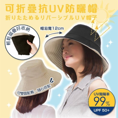 【寶寶王國】日本 COOL 可折疊抗UV防曬帽 遮陽帽