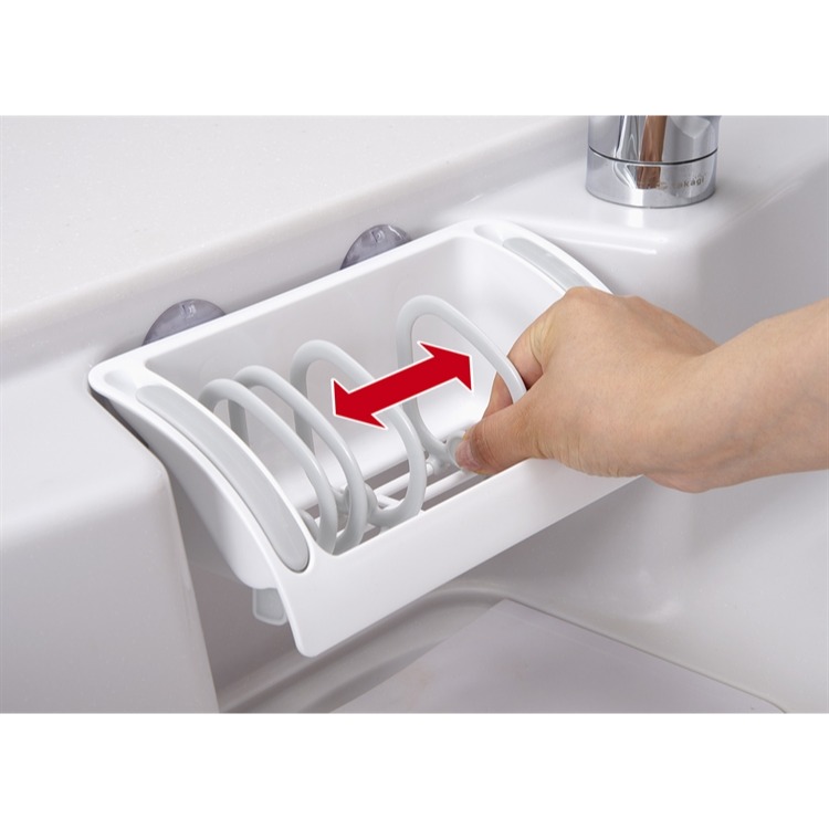 【寶寶王國】日本製 inomata 多功能吸盤式瀝水置物架 可調整海綿架-細節圖4