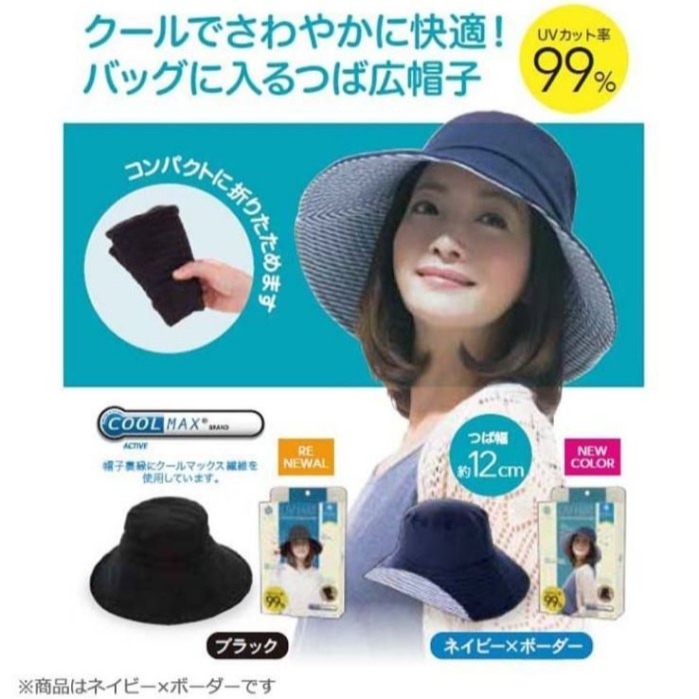 【寶寶王國】日本 COOL 可折疊收納抗UV防曬帽 遮陽帽-細節圖2