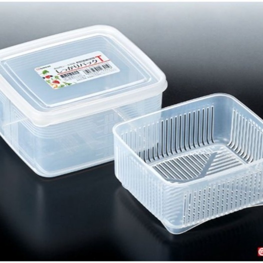 【寶寶王國】日本製【NAKAYA】保鮮盒系列 T型方形瀝水保鮮盒-細節圖2