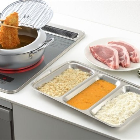 【寶寶王國】日本製【YOSHIKAWA】不鏽鋼三連分隔盤 備料盤 分隔盤 料理盤 (深型) 1 直購-細節圖3