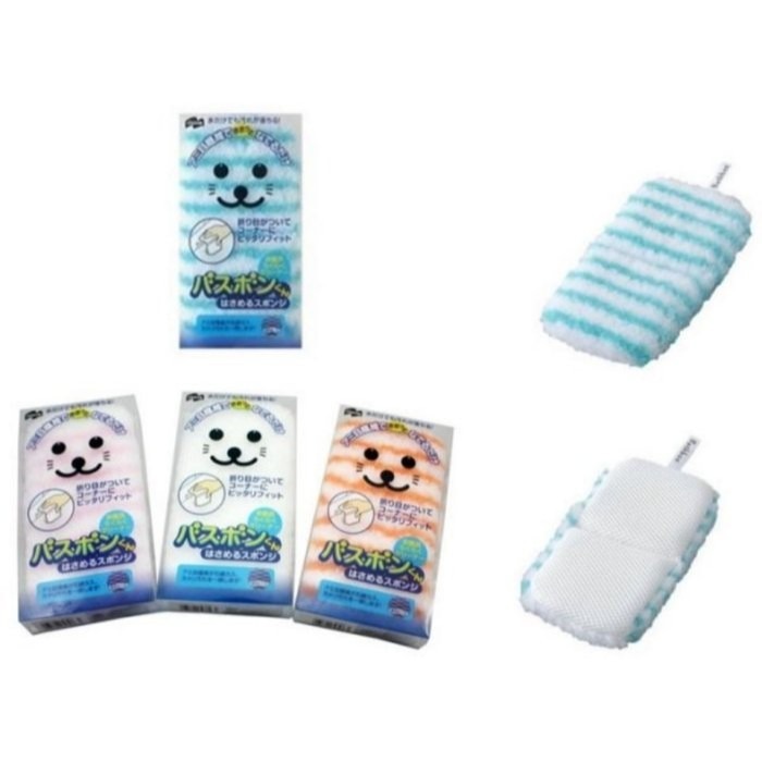 【寶寶王國】日本山崎小海豹 夾式抹布海綿擦 風呂抹布 新款-細節圖2