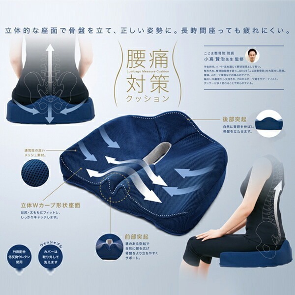 【寶寶王國】日本【COGIT】腰痛對策W型機能紓壓坐墊 可拆洗-細節圖2