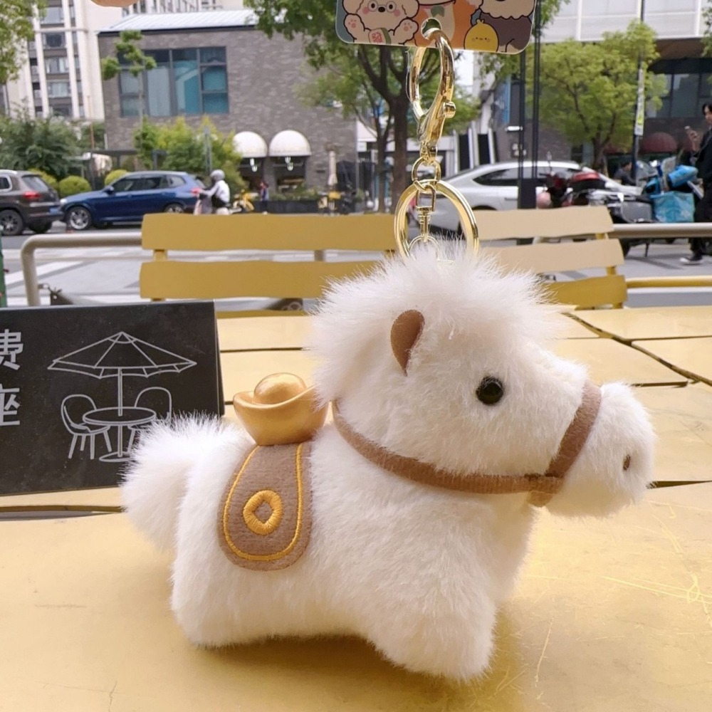 【BBandS】台灣現貨速發-馬上有錢鑰匙圈 絨毛公仔 絨毛玩具 背包掛飾 背包吊飾 馬年生肖公仔-細節圖3