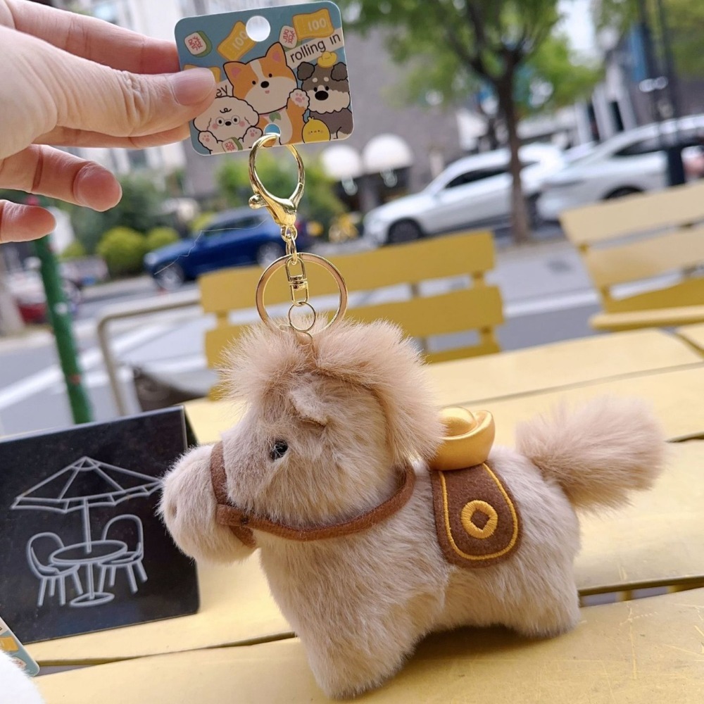 【BBandS】台灣現貨速發-馬上有錢鑰匙圈 絨毛公仔 絨毛玩具 背包掛飾 背包吊飾 馬年生肖公仔-規格圖3
