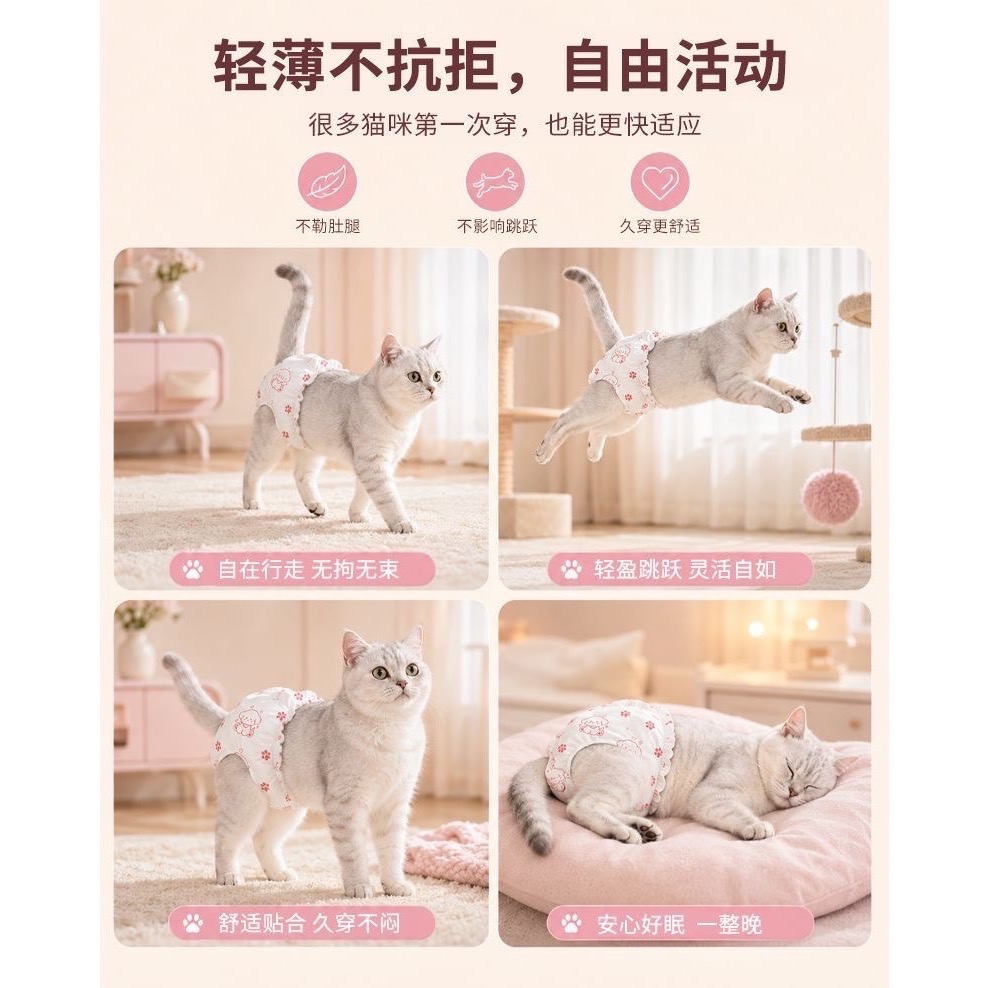 貓咪專用紙尿褲環腰式尿不濕公母貓-細節圖9