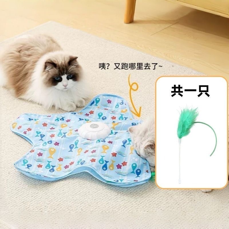 新款多功能貓咪捕獵游戲自動逗貓解悶互動玩具-細節圖4