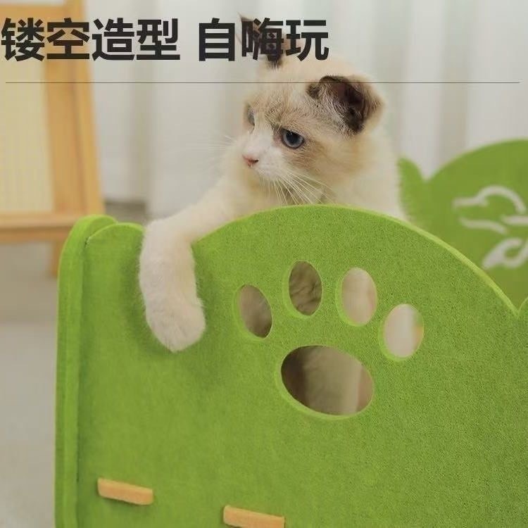 雙層貓抓板貓窩毛氈耐抓耐髒撕不爛玩具四季通用貓窩-細節圖4