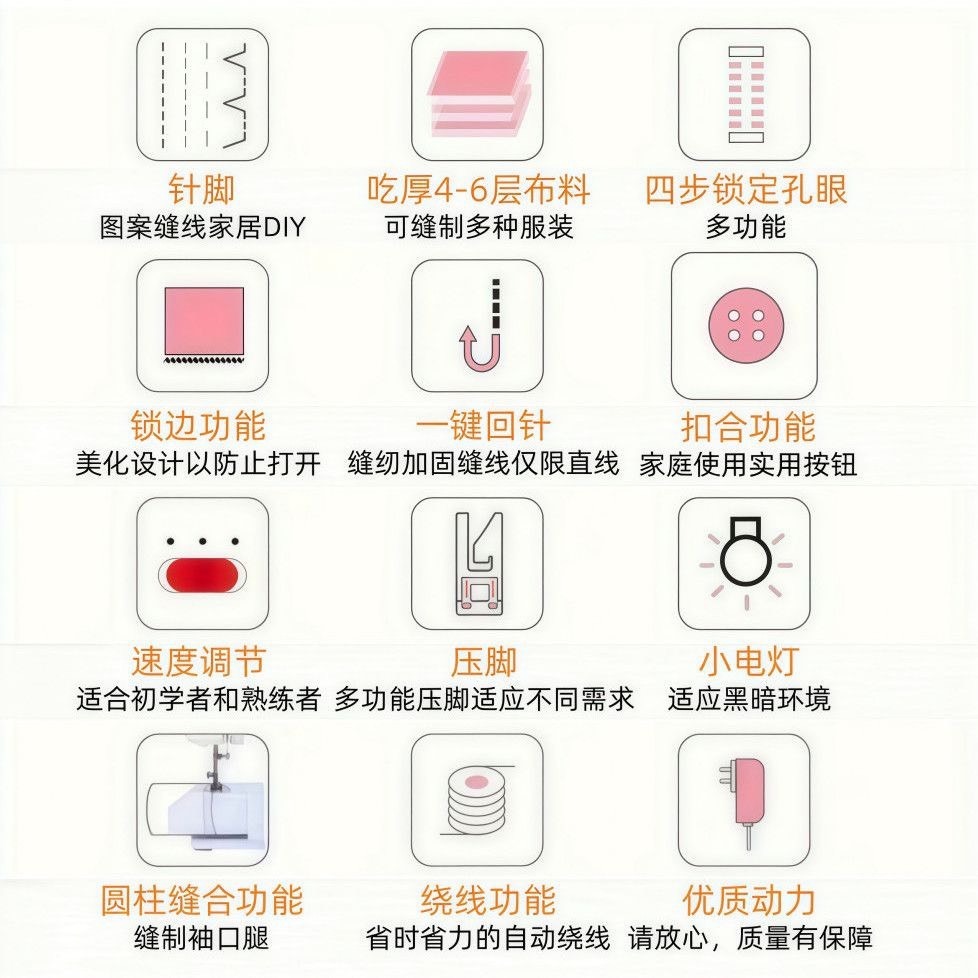 新款居家縫紉機家用鎖邊器505a 擴充台家用機便攜簡易適合小型家庭-細節圖3