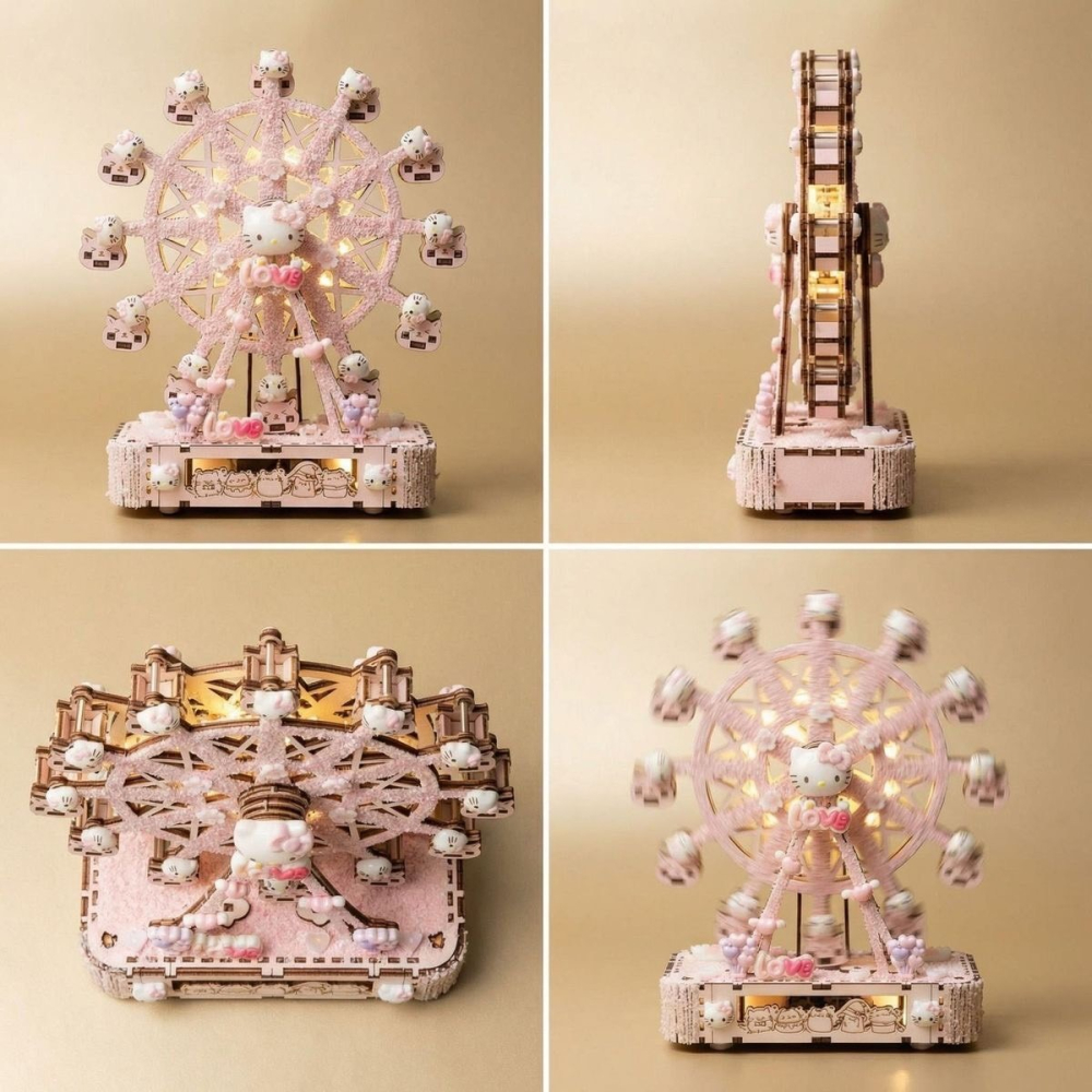 【發條機芯】Hello Kitty 摩天輪八音盒創意手作品-細節圖8