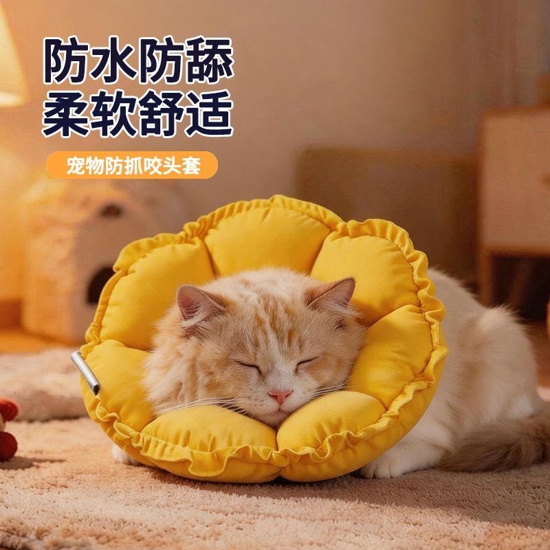 防水伊莉莎白圈小型犬狗頭套狗狗 小寵物貓咪絕育項圈防咬防舔神器-細節圖3
