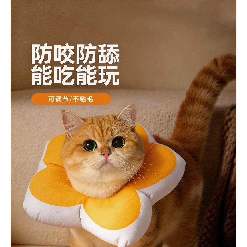 太陽花伊莉莎白貓圈防舔絕育用品大貓咪頭套防水防抓伊莉莎白-細節圖6
