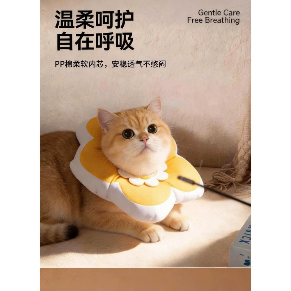 太陽花伊莉莎白貓圈防舔絕育用品大貓咪頭套防水防抓伊莉莎白-細節圖10