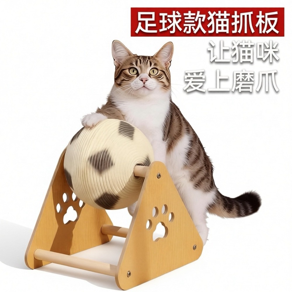 耐磨貓抓球貓咪貓爪板立式劍麻球貓抓板貓爬架自嗨玩具-細節圖2