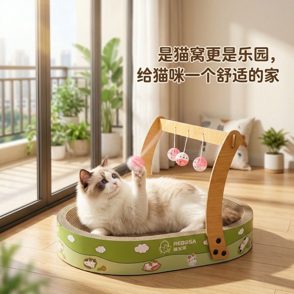 超大貓窩貓抓板一體不掉屑耐磨四季通用玩具磨爪用品-細節圖3