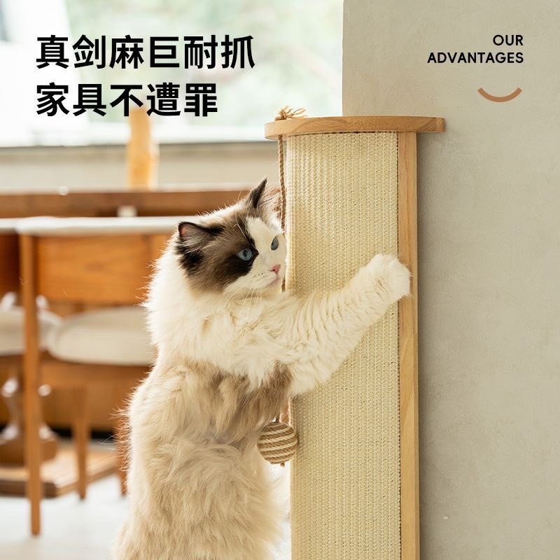角實木劍麻貓抓柱立式不掉屑貓抓板貓爬架貓咪自嗨貓玩具-細節圖4