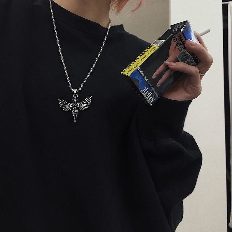 原宿風ins街頭復古項鍊男女個性百搭情侶嘻哈吊墜 小眾設計感頸鍊-細節圖3
