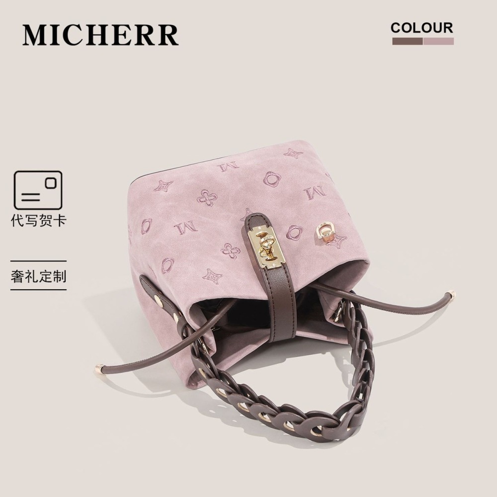 Micherr原創輕奢女包高顏值百搭外出通勤手提-細節圖4