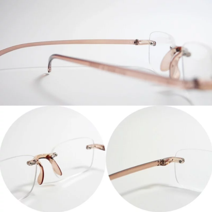 台灣製 老花眼镜 |半透茶色 無框老花眼镜 |衛部醫器製壹字第004841號 |台灣發貨-細節圖7