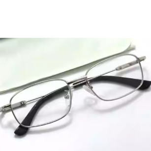 銀灰老花眼鏡+鏡布+鏡袋